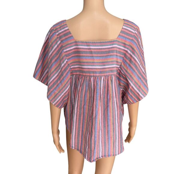 Madewell 100% cotton oversized Butterfly Top in Rainbow Stripe size S - Picture 7 of 11